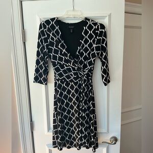 White House Black Market Black and White Dress